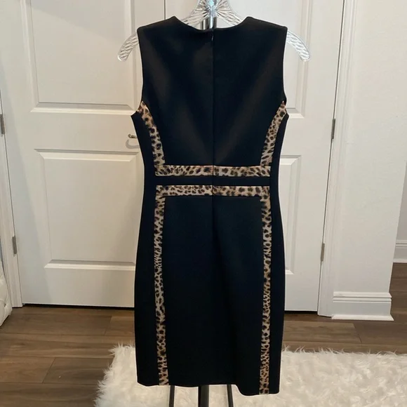 Calvin Klein Animal Print Trim Dress - Picture 4 of 6